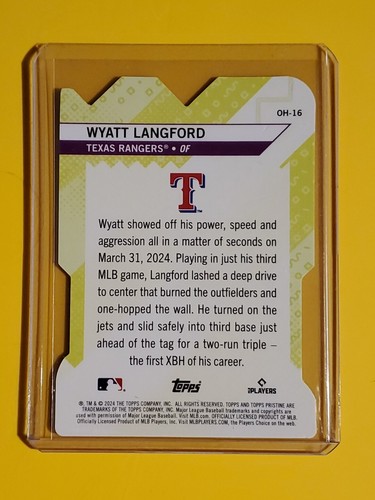 Wyatt Langford 2024 Topps Pristine #OH-16 OH SNAP! Refractor RC Texas Rangers - Picture 7 of 11