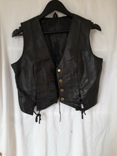 Leather Biker Waistcoat Size 12 Vgc Bikers Paradise