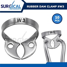 10 Pcs Endodontic Rubber Dam Clamps #W3 Stainless Surgical Dental German Grade