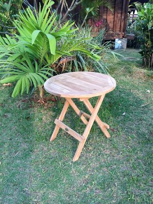 Teak massiv Picnic Tisch - Beistelltisch rund 