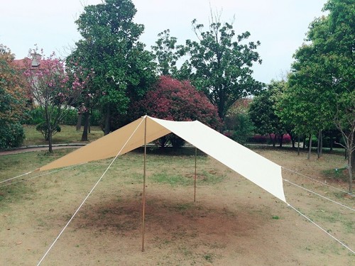 Toldo de entrada de lona de algodón con dosel parasol al aire libre refugio para tienda de campaña