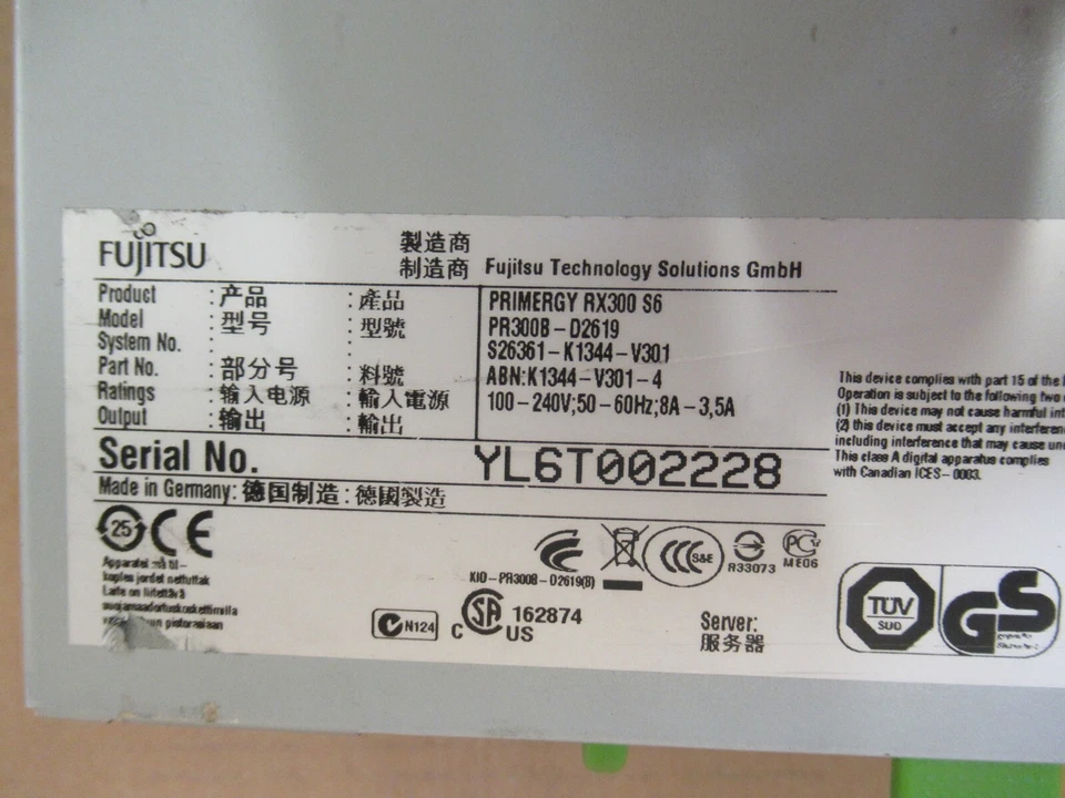 Fujitsu Primergy RX300 S6 2x Six Core X5650 2.67GHz 96GB Ram 3.6TB 2U Bay Server - Image 3 of 3