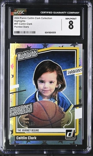🏀2024  Highlights Pointed Stars /299 Caitlin Clark #H1 RC CGC 8.0 NM/MINT 