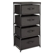 4-Tier Black Fabric Dresser with Drawers 14578800