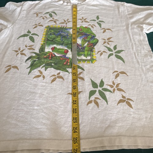 Vintage Frog Large T Shirt 90s Harlequin N.g Wildlife Tropical Single Stitch - Picture 5 of 11