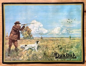 DUXBAK - Utica NY Corp Trade Mark -BIG TIN SIGN -Lone Duck Hunter 12 x 16
