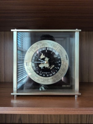 VTG Seiko World Time Airplane Clock QQZ 885A - Used