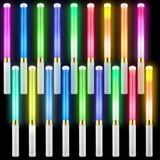 18 Pcs Glow Sticks Reusable 15 Colors LED Light up Stick Bulk Flashing Bright...