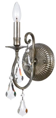 Crystorama 5011-OS-CL-MWP Ashton 1-Light Hand Cut Crystal Sconce