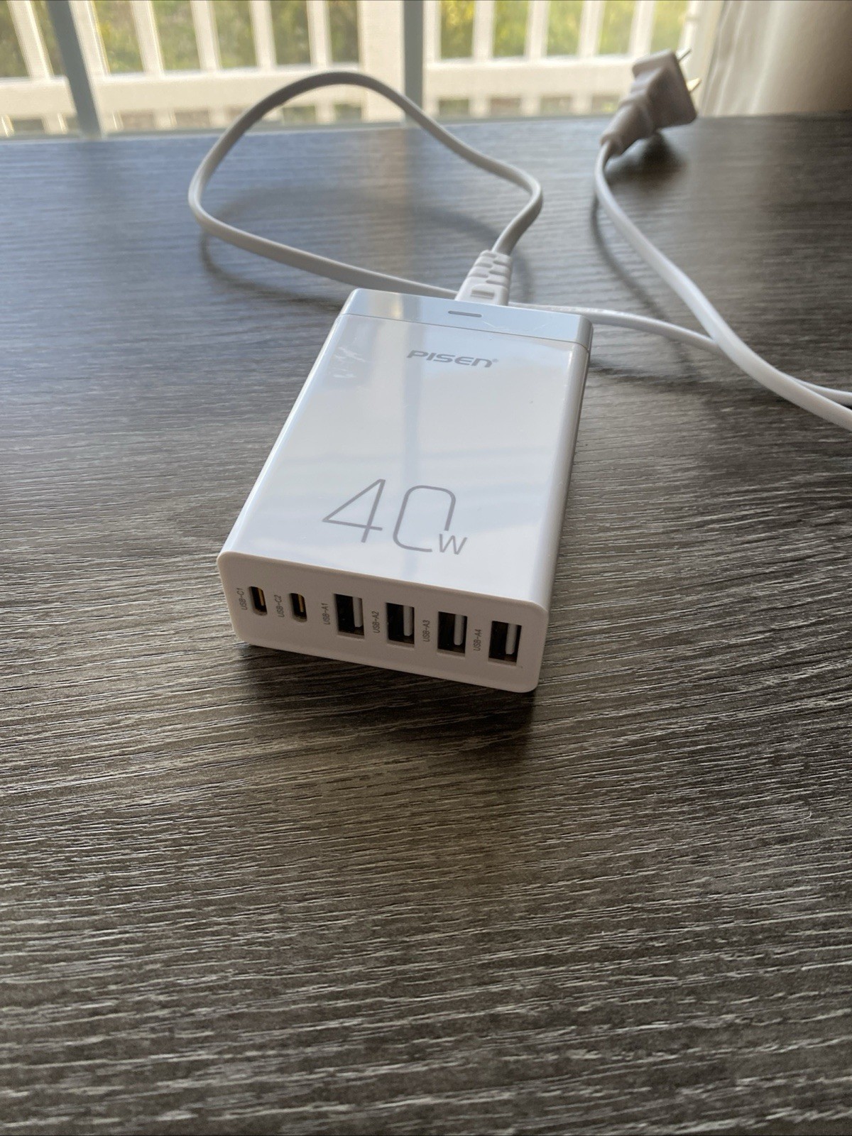 Pisen 40W 6-Port USB C Fast Charging Station Hub