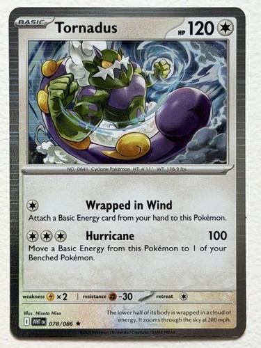 Tornadus 78/86 White Flare Rare Holo Near Mint Pokemon