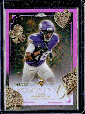 2025 Justin Jefferson Topps Chrome F15-4 Fortune 15 Pink /250 🔥