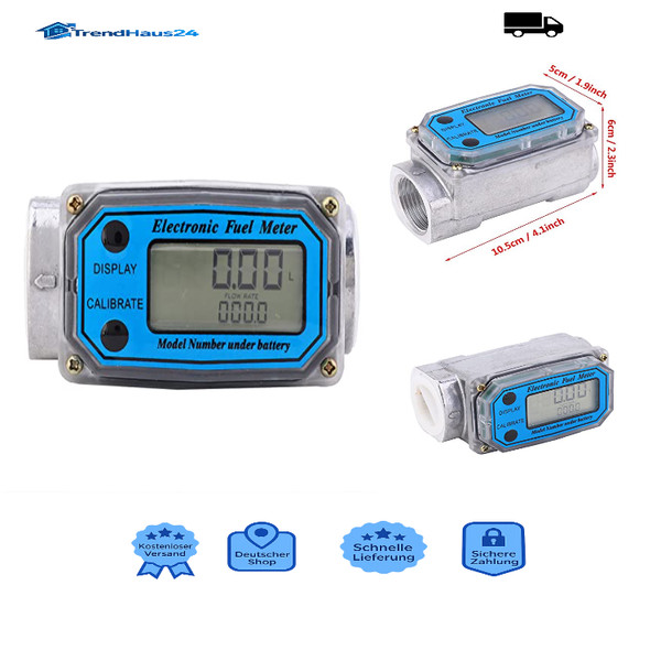 Elektronisch Kraftstoff Durchflussmesser 1 Zoll Fnpt Digital Display Blau Llw-image