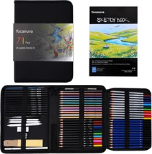 71-Piece Professional Sketching Kit for Artists and Beginners with Sketchbook