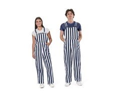 Game Bibs Navy And White Stripe Overalls Size M