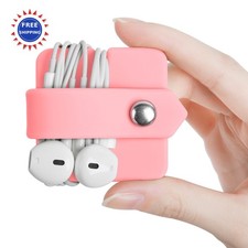 Cord Organizer Earbuds Holder ELFRhino Pink Earphones Wrap Headset Headphone