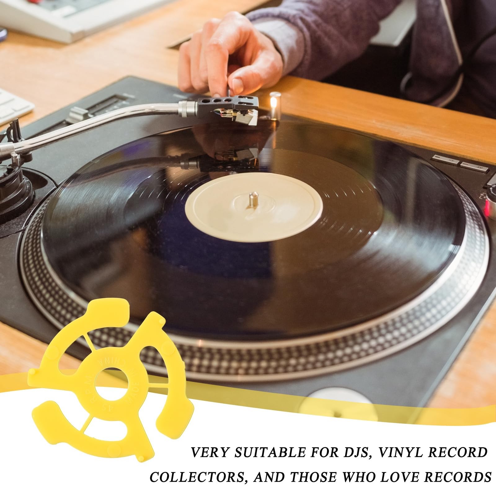 100 Pcs Flat Plastic Record Adapters Snap in Inserts to Make 7 Inches Records...