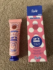 Rude X Mentos Beauty - 2-in-1 Matte Deep Rose Lip ‘n Cheek Tint BNIB