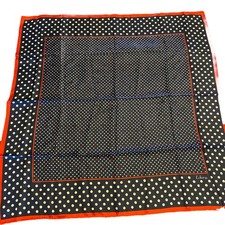 ECHO Red White Blue Polka Dots Geometric 100 Silk Square Scarf 26" Patriotic