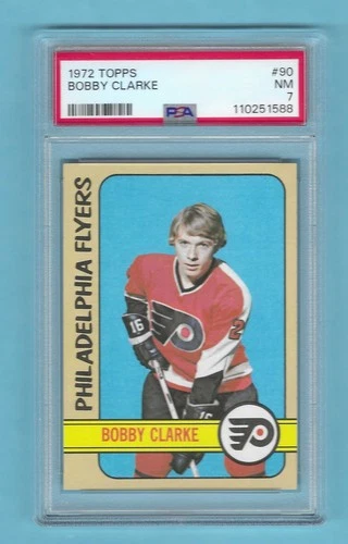 1972-73 Topps 90 Bobby Clarke Philadelphia Flyers! PSA 7 NM! Undergraded!