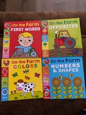 4 Tiger Tales, On The Farm-Colors, Opposites, Numbers & Shapes, 1St Words, NEW