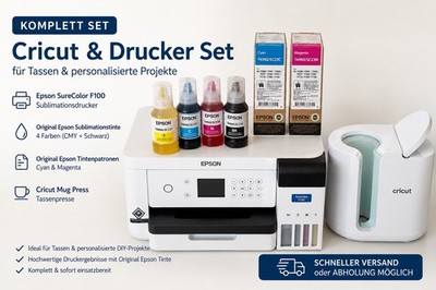 Epson SureColor F100 + Cricut Mug Press Komplettset   sofort einsatzbereit