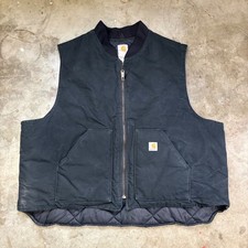 Carhartt V01 BLK Black Arctic Quilt Lined Duck Vest Mens 4XL Made in USA