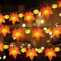Lichterkette 3M 20 LED KüRbis Ahornblatt Herbst Halloween Thanksgiving