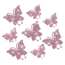8PCS Bling Butterfly Car Decal, Bumper Sticker, Light Pink