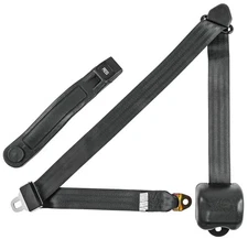 JEGS 70079 Seat Belt Retractable 3-Point Push-Button Release Black