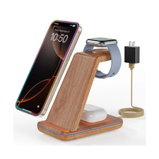 3 in 1 Fast Wireless Charging Station Dock for Apple Watch 9/8/7/6/SE/5/4/3/2, A