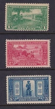 1925 Lexington Concord Sc 617 618 619 MLH OG set complete CV $19.50 (KD