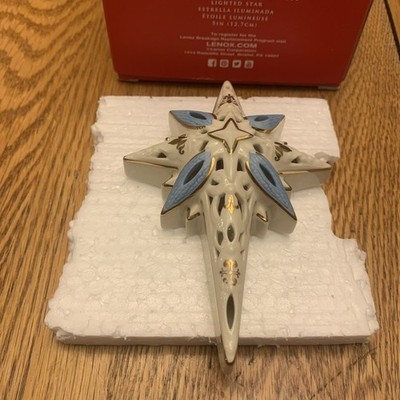 Lenox First Blessing Nativity Lighted Pierced Star Ivory Figure Ornament 5'' New
