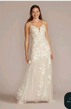 Davids Bridal Sweet Melissa Wedding Dress Soft White/Cashmer Sz 26 NWT Msrp $899