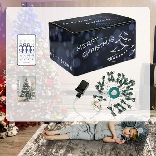 Christmas Tree String Lights Decorations with Ring Smart APP Waterfall 400 LED