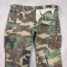 Vintage US Military Pants Men 38x30 Camo Cargo 90s Woodland Distressed Large Reg