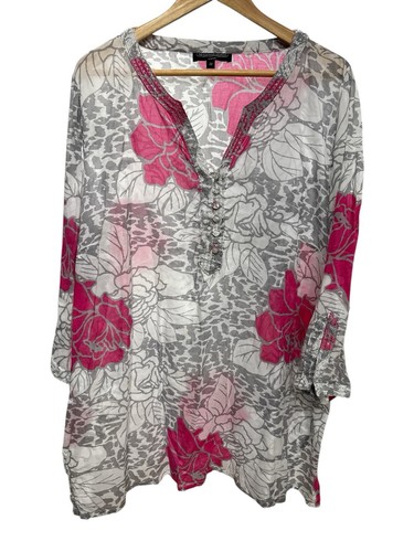 The Clothing Company Plus Size, Pastel,diamontes,beaded,button Up,v Neck 22 - Picture 2 of 9