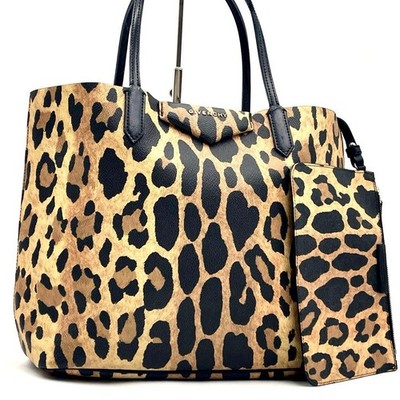 Givenchy Antigona Leopard Print Tote Leather Bag Brown Black Used Authentic