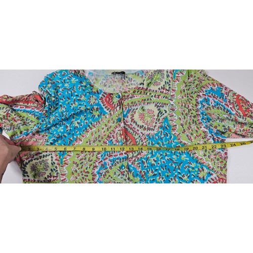 Talbots sz 2X floral paisley cardigan button front office sweater cottagecore - Picture 6 of 7
