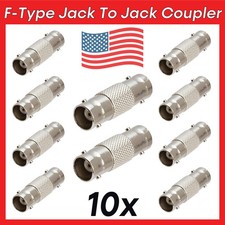 10 Pack BNC Coupler Jack to Jack Adapter F to F Coaxial Cable Extender Converter