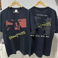 Stone Temple Pilots Tour 1992 Band 2 Side Black Unisex T-shirt Reprint S-5XL