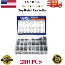 280Pcs Aluminum Electrolytic Capacitor Assortment Kit - 24 Values Multiple Volta