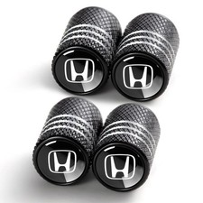 4x Honda Tire Valve Stem Caps For Car Truck Universal Fitting Black Free Shippin