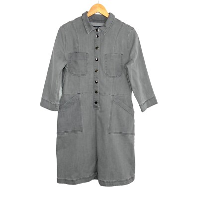 denim popper dress Buy Sosandar Blue A Line Ruched Waist Popper Front Denim Dress from Next USA