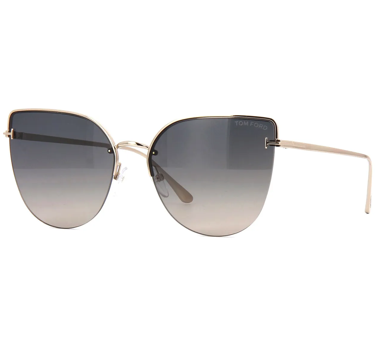 TOM FORD FT0652 28B Sunglasses Shiny Rose Gold Frame Grey Gradient Lenses  60 Mm