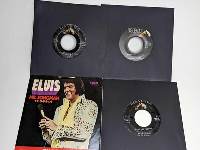 Elvis Lot #2 Lot of 4 Vintage 45RPM records - Inc. America The Beautiful