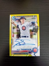 Riley Thompson - 2021 Bowman Chrome 1st Autograph YELLOW REFRACTOR AUTO /75