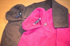 Lot of 2 LANDS' END Girl's Shawl Collar Sweaters (Brown/Cherry) Small 7 - 8