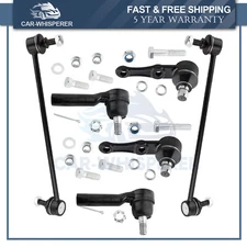 6Qty Front Lower Ball Joints + Outer Tie Rod Ends Sway Bar For Kia Spectra 00-04