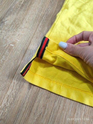 Men's VTG GUCCI Polo Shirt Yellow Short Sleeve Shirt Size M/L - Picture 17 of 22